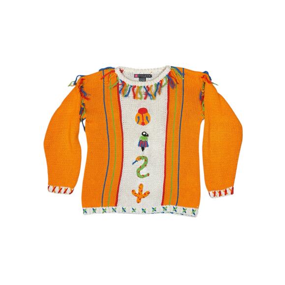 IB Diffusion Vintage 90s Sweater Women’s Small Boxy Southwest Snake Ladybug Art - Picture 7 of 9